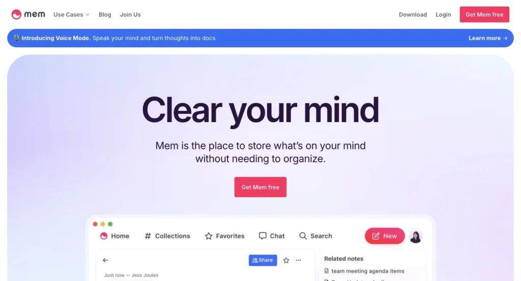 Best AI Note Taking Tools in 2025 - Mem AI