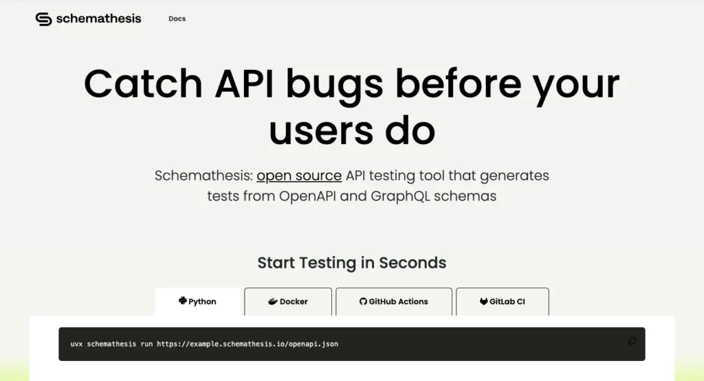 Open Source AI Testing Tools - Schemathesis
