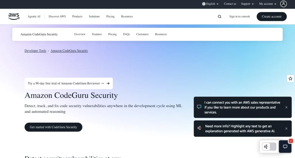 Top 9 AI Tools for DevOps - AWS Codeguru