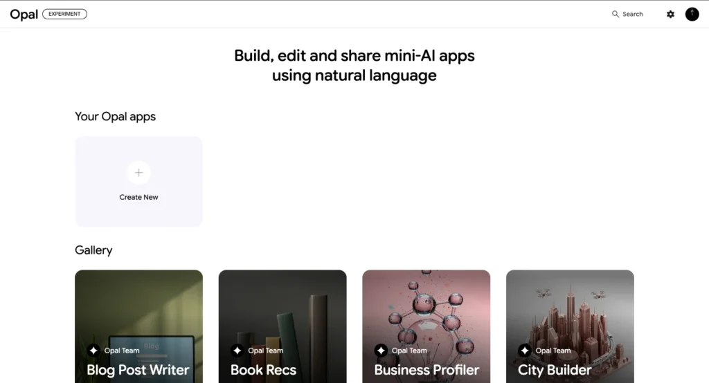 Google Opal Review - Homepage