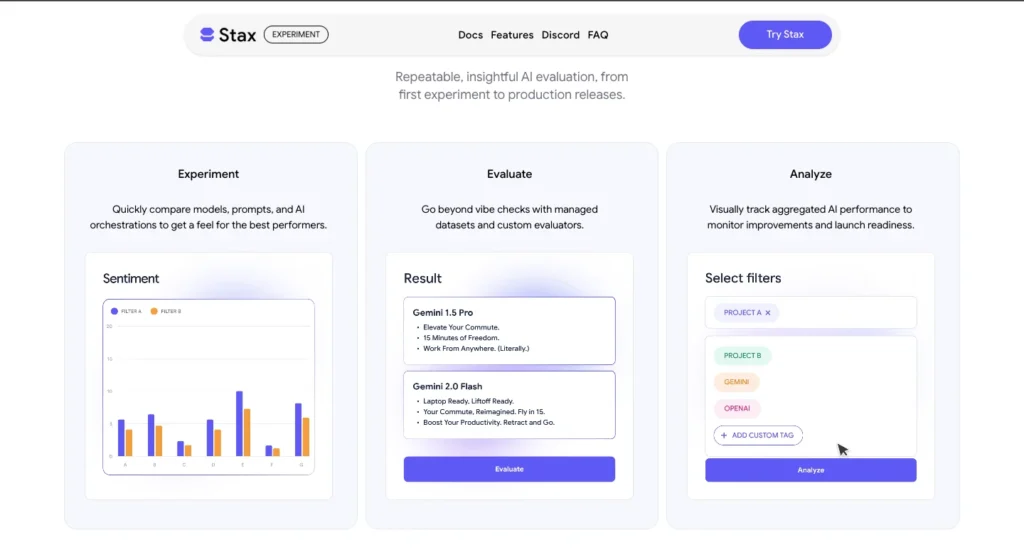 Google AI Stax - Features