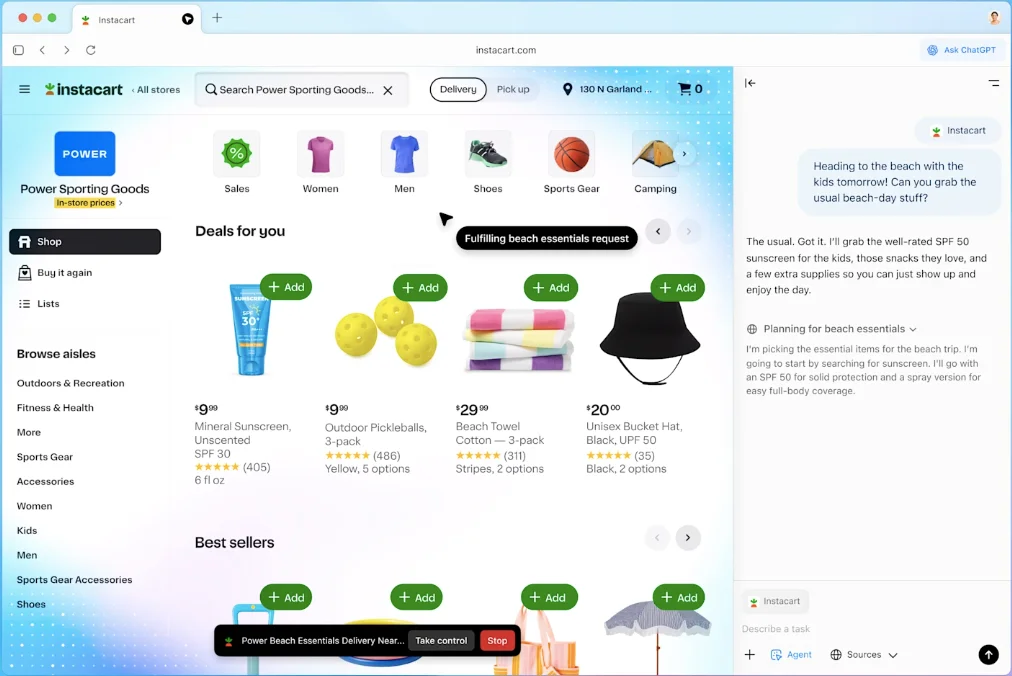 ChatGPT Altas use cases - For Online Shopping
