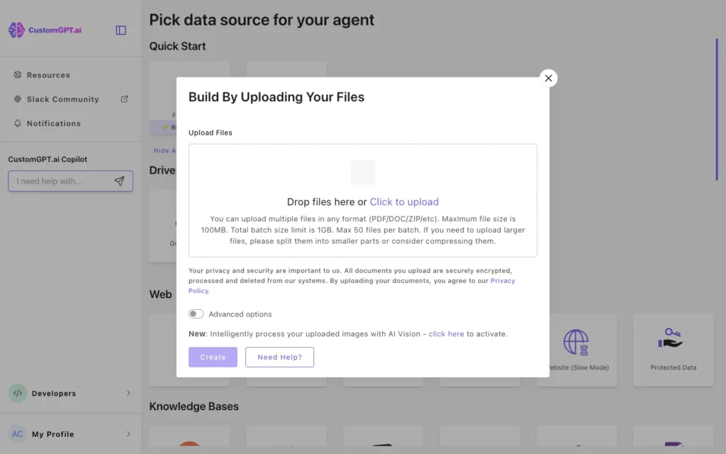 Use Document Feature on Customgpt.ai